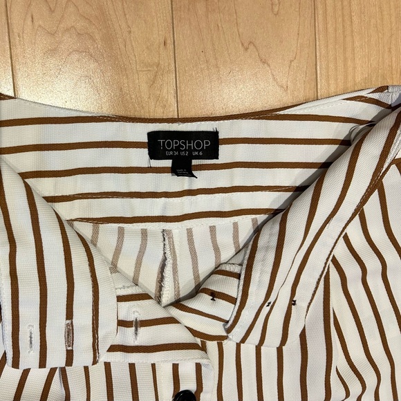 TOPSHOP striped brown and white lines pants - Picture 5 of 7